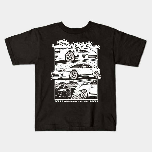 Supra MK4 White Print Kids T-Shirt by cturs